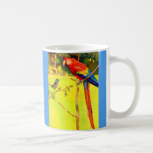 Caneca De Café pardal e papagaio