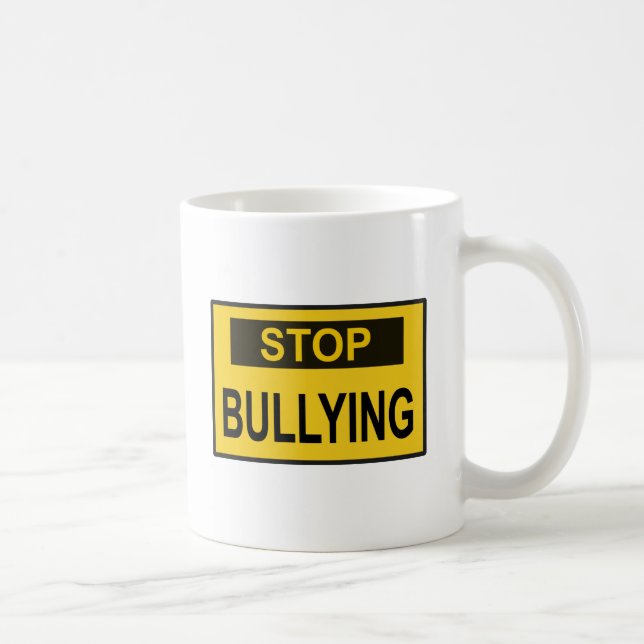 Caneca De Café Pare com o Bullying Sinal amarelo (Direita)