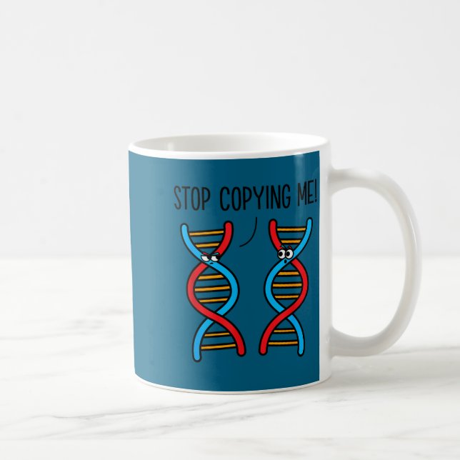 Caneca De Café Pare de me copiar piada científica engraçada de DN (Direita)