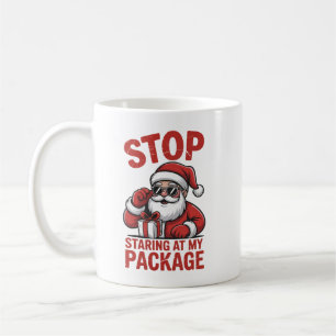 Caneca De Café Pare de Olhar para Minha Embalagem Natal Santa Sna
