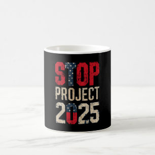 Caneca De Café Pare o Projeto 2025 Trump Biden Vintage