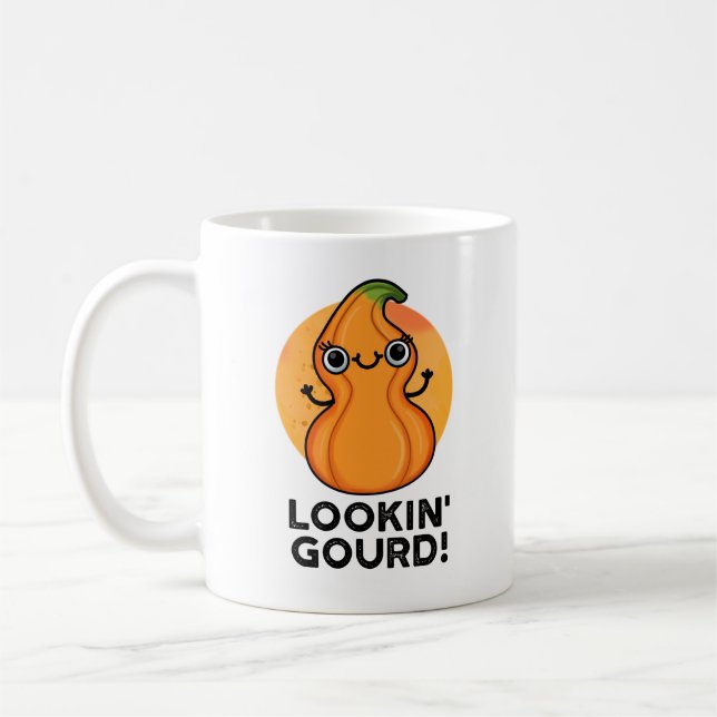 Caneca De Café Parecendo Gourd Engraçado Veggie Pun (Esquerda)