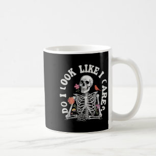 Caneca De Café Pareço que Me Importo - Humor de Esqueleto Engraça