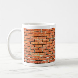 Caneca De Café Parede de tijolo Pequeno Laranja Vermelho