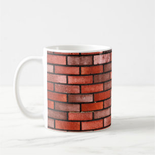 Caneca De Café Parede de tijolos com tijolos vermelhos, fundo de