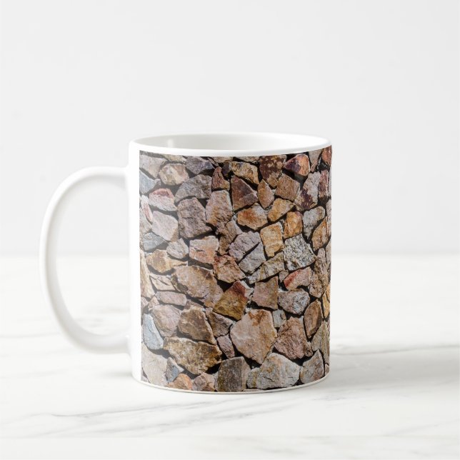 Caneca De Café Paredes Tradicionais De Pilha De Pedra Quebrada (Esquerda)
