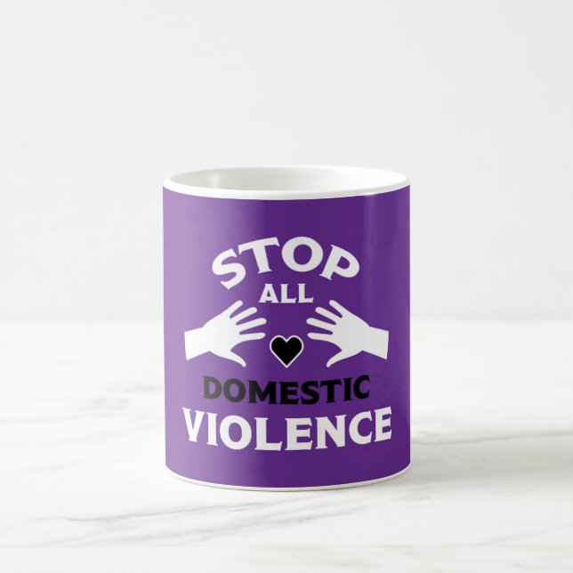 Caneca De Café Parem com a violência doméstica (Centro)