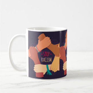 Caneca De Café Parem com o canhão de racismo