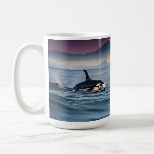 Caneca De Café Parental Bliss: Mamãe E Bebê Orcas No Oceano,