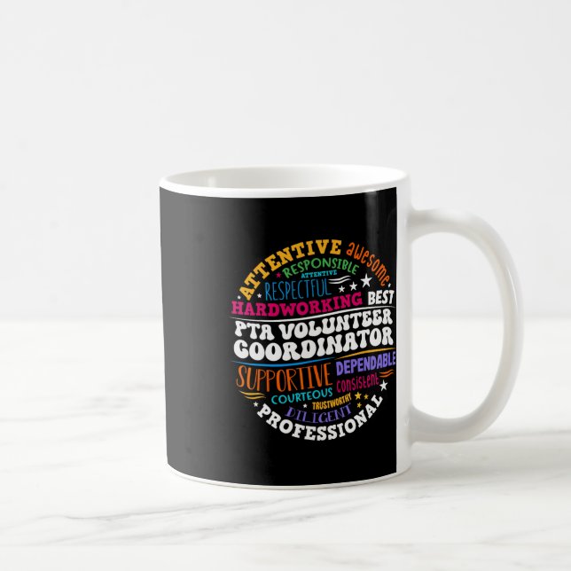 Caneca De Café Parents Teacher Ociation Pta Volunteer Coordinator (Direita)