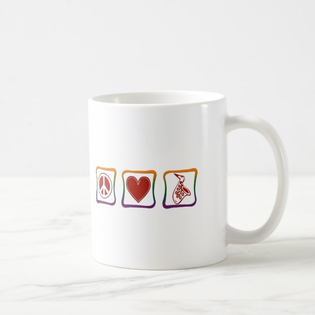 Caneca De Café Pares arco-íris saxófonos (Direita)