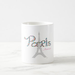 Caneca De Café PARIS Amour com Torre Eiffel