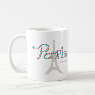 Caneca De Café PARIS Amour com Torre Eiffel