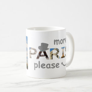 Caneca De Café Paris atrai mais Paris por favor prata a relva