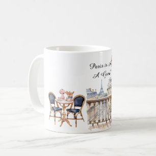 Caneca De Café Paris é Sempre Uma Boa Ideia Baguette Mesa para Do