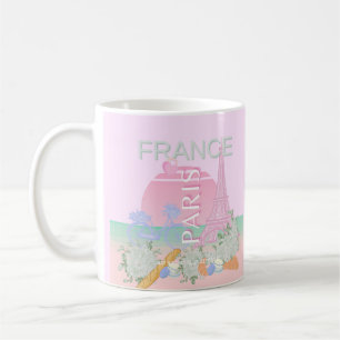 Caneca De Café Paris, França, Viagem, Arte, Papoila, Pastel, Rosa