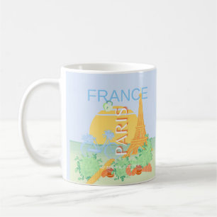 Caneca De Café Paris, França, Viagem, Arte, Pré-Disquete, Pastel,