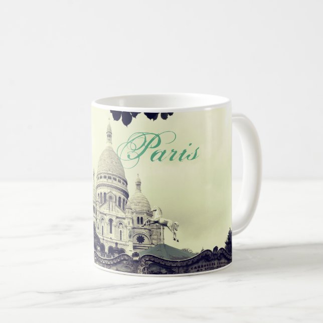 Caneca De Café Paris Photography Montmartre Sacré-Coeur pastel (Frente Esquerda)