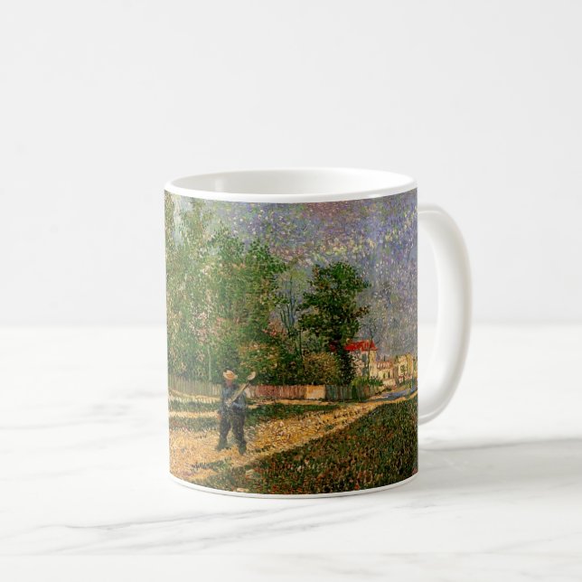 Caneca De Café Paris Road com Peasant por Vincent van Gogh (Frente Esquerda)