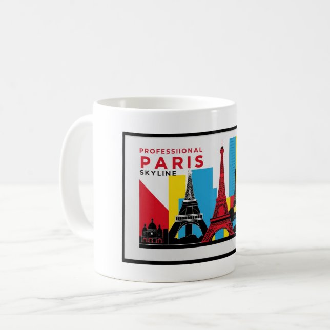 Caneca De Café Paris Skyline 2 (Frente Esquerda)