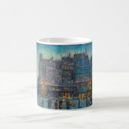 Caneca De Café Paris Street Lit Up At Night (Arte Francesa)