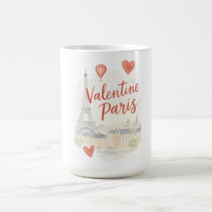 Caneca De Café Paris Valentine Aquarela – Torre Eiffel Amor