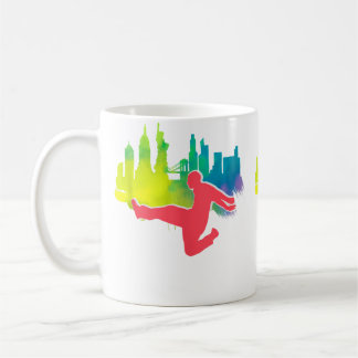 Caneca De Café Parkour Cidade Pôr do Sol Parkour Freerunning