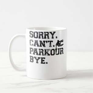 Caneca De Café Parkour Corrida Livre Traceur Vintage Desculpe. Nã