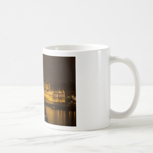 Caneca De Café Parlamento húngaro Budapeste por noite (Direita)