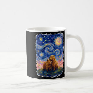 Caneca De Café Paródia de Arte de Casal de Capivaras da Noite Est