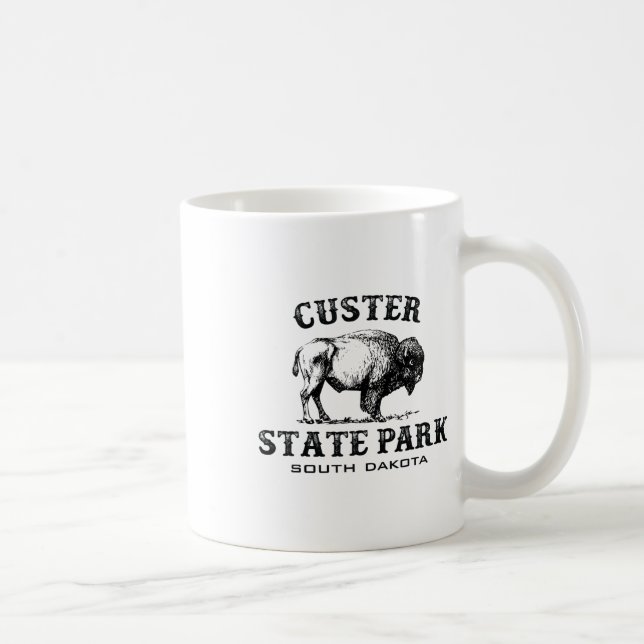 Caneca De Café Parque Estadual de Custer South Dakota Bisonte Ame (Direita)