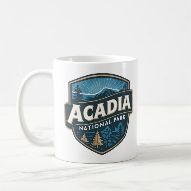 Caneca De Café Parque Nacional Acadia Emblem (Esquerda)
