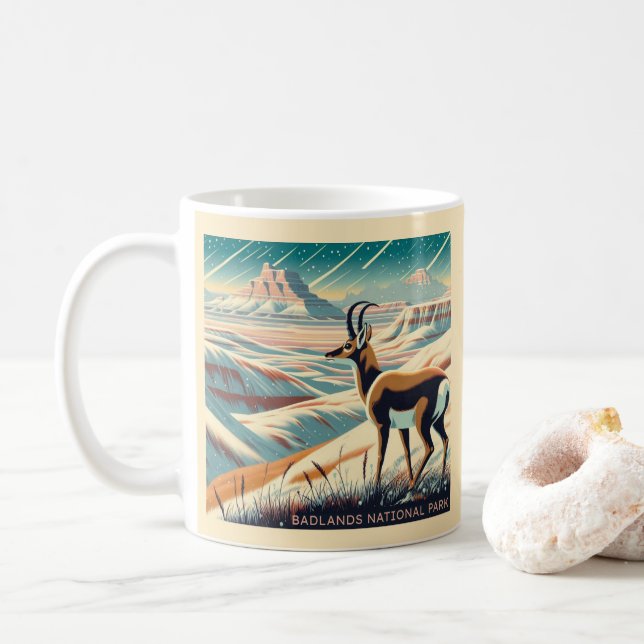 Caneca De Café Parque Nacional Badlands Winter Souvenir Gift (Com Donut)