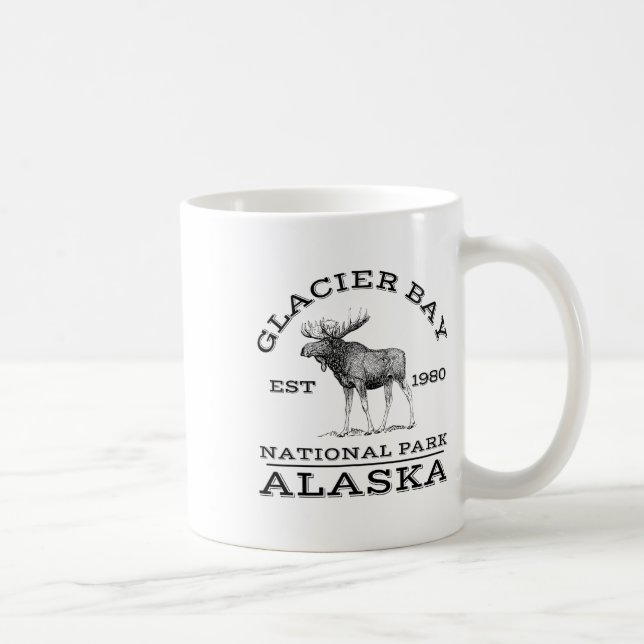 Caneca De Café Parque Nacional da Baía dos Glaciares Alasca Alce  (Direita)