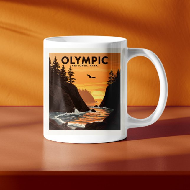 Caneca De Café Parque Nacional da Olimpiadas Vintage (Criador carregado)