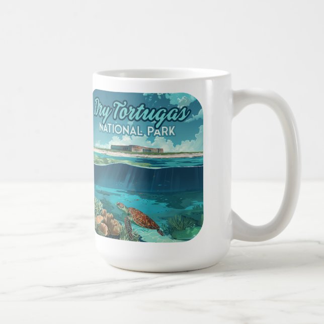 Caneca De Café Parque Nacional de Tortugas Seco, Flórida (Direita)
