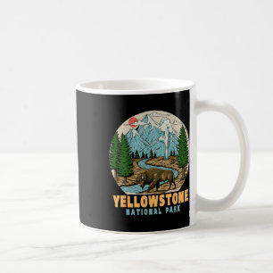 Caneca De Café Parque Nacional de Yellowstone Bison Retro Acampam