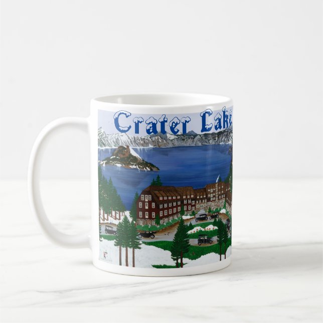 Caneca De Café Parque Nacional do Crater Lake e Lodge Mug (Esquerda)