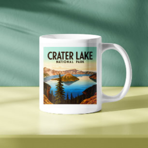 Caneca De Café Parque Nacional do Lago Cratera Vintage