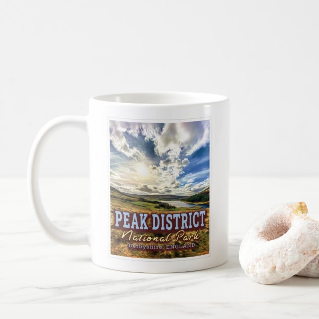 CANECA DE CAFÉ PARQUE NACIONAL DO PEADISTRICT - DERBYSHIRE ENGLAN (Com Donut)