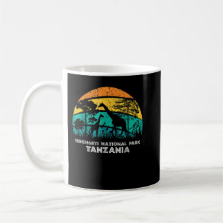 Caneca De Café Parque Nacional do Vintage Retro-Serengeti, Tanzân
