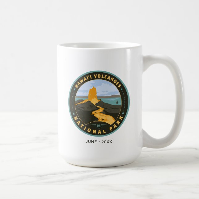 Caneca De Café Parque Nacional dos Vulcões do Havaí (Direita)