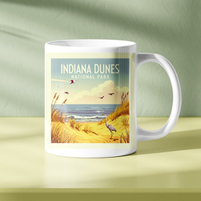 Caneca De Café Parque Nacional Indiana Dunes Vintage  (Criador carregado)