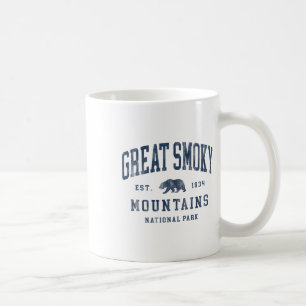 Caneca De Café Parque Nacional Retro Grandes Montanhas Fumegantes