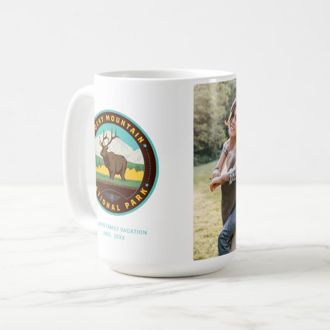 Caneca De Café Parque Nacional Rocky Mountain (Frente Esquerda)