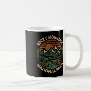 Caneca De Café Parque Nacional Rocky Mountain Pôr do sol retrô Mo