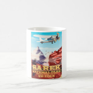 Caneca De Café Parque Nacional Sarek Suécia pôster de viagem vint