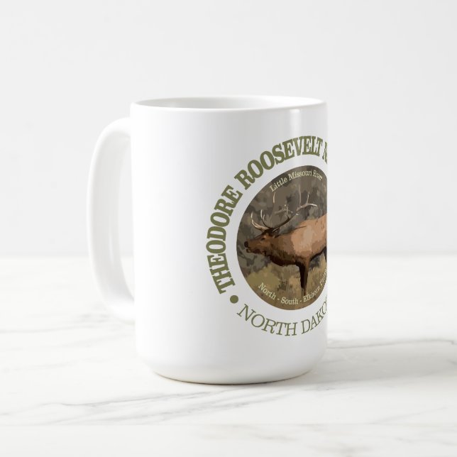 Caneca De Café Parque Nacional Theodore Roosevelt (elk) (Frente Esquerda)
