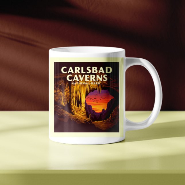 Caneca De Café Parque Nacional Vintage Carlsbad Caverns (Criador carregado)