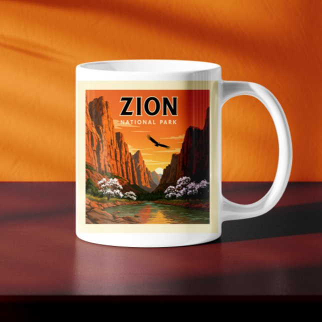 Caneca De Café Parque Nacional Vintage Zion (Criador carregado)